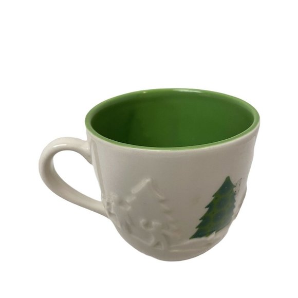 Starbucks Other - Starbucks Coffee Mug Ceramic Christmas Tree 18 oz White Green 3 1/3" x 4" 2006